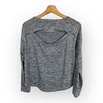 Athleta Womens size XS Breezy Long Sleeve Cutout Back Striped Workout Top Blue Photo 2