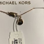 Michael Kors NWT  Gold Tone Steel Disc Pendant 18in Necklace Photo 4