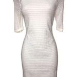 Cache Ivory Knit Crochet Sleeve Dress Size Medium Photo 0