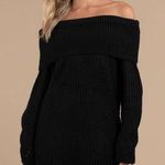 Tobi Black Off The Shoulder Sweater Dress Photo 0