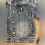 Eunina Distressed Denim Blue Jean Jacket, Size S Photo 3