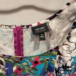 Adorable floral fusion boat neck shift dress pockets Nicole Miller stretchy Pink Size 16 Photo 10