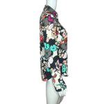 EXPRESS Shirt Womens XS Portofino Shirt Black Multi Floral Button Up Office Photo 1