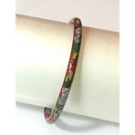 American Vintage Vintage Cloisonné Bangle Bracelet 7.5" Red Silver Blue Pink Green Ladies Jewelry Photo 1