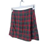 A Byer A. Byer California Vintage‎ Plaid Mini Skirt Button Front Red Green Grey Size 5 Photo 4