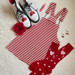 Vtg red & white striped overall tank top Photo 4