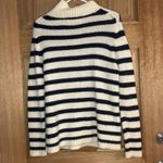 ZARA  women’s Classic nVy blue and White‎ Striped Turtleneck Sweater size M Photo 0