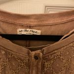 Free People Free Spirit Henley Top Embroidered Hi Low Button Oversized Tunic s Photo 3