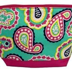 NWOT Colorful Medium Size Paisley Print Cosmetic Bag Pink Photo 0