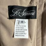 La Femme Gown Women's 8 Champagne Satin Off the Shoulder Ruched Trumpet Maxi Photo 6