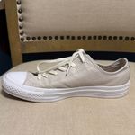 Converse Women’s Casual Leather Shimmery Beige Lace Photo 4