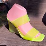 Steve Madden  Neon Green Transparent Wedges Platforms size 7.5 Photo 2
