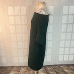 H&M green off the shoulder bell sleeve cocktail party sheath dress size medium Photo 6