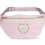 Stoney Clover Lane Sherpa Cozy Rose Fanny Pack with Blanc Glitter Heart Photo 12