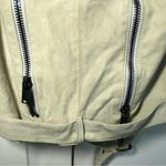 Haute Hippie NWOT  100% Goat Leather Taupe/Light Green Bomber Jacket Size S Photo 7