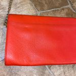 DKNY Orange Genuine Leather Gold Chain Strap Shoulder Bag Photo 4