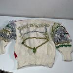 Vtg Sideffects Crafty Ugly Christmas Sweater Contest Tacky Heavy Knit Women LG White Photo 4