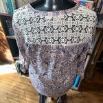 Daniel Rainn  paisley Jacobean boho lace trim M top Photo 1