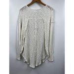 Free People  We The Free Top Womens Ivory Open Knit Long Sleeve Boho‎ Size Medium Photo 3