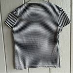 Kate Spade  Saturday Boat Neck Striped Short Sleeve T Shirt Black White Size M Photo 4