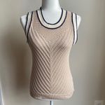 Evereve  Taupe Open Knit 100% Cotton Brooklyn Tank Sweater Vest Photo 2