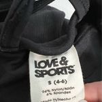 Love & Sports Ladies Athletic Built In Bra Top Black Photo 4