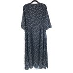 Bloomchic Maxi Dress Faux Wrap V Neck Slits Elbow Sleeve Floral Black 14 Photo 1