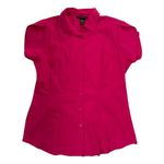 Ashley Stewart Size 12 Button Down Shirt Collared Short Sleeve Pink Cotton Photo 7