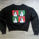 NEW Elf Black Red Green Long Sleeve Cropped Buddy Christmas Holiday Sweatshirt S Photo 0
