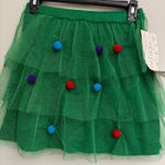 Planet Gold  New! Green Tulle Skirt with Colorful light up  Pom Poms size S Photo 0