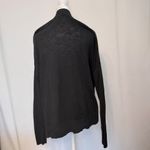 Gap  Black Knit Cotton Blend Open Ribbed Front Long Sleeve Cardigan Sweater Photo 1