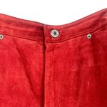 Gap  Vintage Crimson Red Suede Leather Skirt Y2K Mid Length 2000 Womens 14 Photo 1