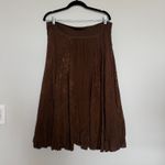 Free People Brown Flowy Bohemian Chic Floral Middi Skirt  Photo 2