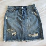 Gap  Y2K womens distressed denim knee length straight pencil skirt size 30 Photo 0