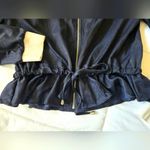 Lucy Paris  Dark Blue and White Bomber Jacket Photo 3