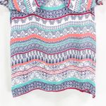 Ella Moss Blue Coral Cold Shoulder Boho Medallion Blouse Photo 5
