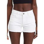 DL1961  Karlie Boyfriend Cut Off Roll Hem White Denim Shorts Photo 0