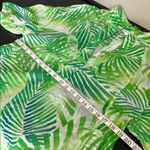 Diane Von Furstenberg  tunic, thin cotton beach cover, green leaves print, sz 10 Photo 2