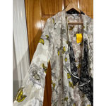 Citron Santa Monica Sheer Silk Rayon Kimono Duster Cardigan Floral Size L NWT White Size L Photo 1