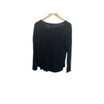 Rebel Society Women Black Long Sleeved Shirt S Pocket Tee Stretch Scoop Neck Photo 3