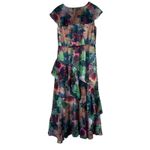 Soft Surroundings Ambrosia Maxi Dress Womens S Multicolor Floral Ruffle Tiered Photo 4