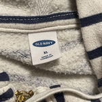 Old Navy Women’s XL Striped Gold Foil Letters Zip Up Hoodie Photo 8