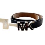 Michael Kors NWT  MK Logo Animal Print Buckle Brown Leather Belt Genuine Leather Photo 5