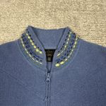 Icelandic Design Sweater Womens Large Boiled Wool Blue Full Zip Up Cardigan Photo 1