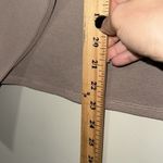 BE.A medium beige solid casual draped lightweight blazer top 3/4 ruched sleeve Tan Photo 3