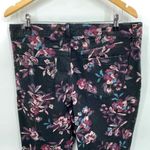 Bandolino Amy Jeans Womens 14 Black Floral Print Cotton Straight Leg High Waist Photo 2