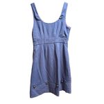 Moulinette Soeurs Anthropologie  Wool Blue Gold Button Ruffle Sleeveless Dress Sz Photo 1