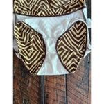 Talbots  Brown and Tan halter neck style one piece bathing suit, Size 6 Photo 7
