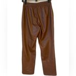 Marc New York Mark New York Cognac Brown Faux Leather Elastic Drawstring Crop Pants Sz S Photo 2