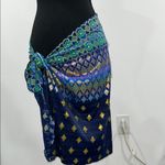 Longitude  Blue and Gold Sarong Swim Cover-Up Photo 1